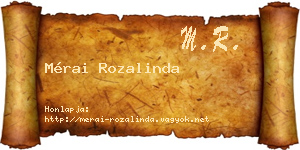 Mérai Rozalinda névjegykártya